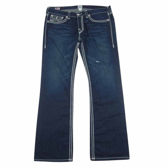 TRUE RELIGION トゥルーレリジョン RICKY BIG QT ストレート デニム パンツ インディゴブルー系 38【中古】