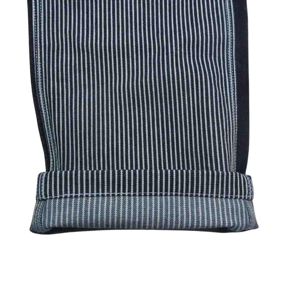 児島ジーンズ デニム マルチ ストライプ ヒッコリー  ペインター ワーク パンツ インディゴブルー系 34【中古】