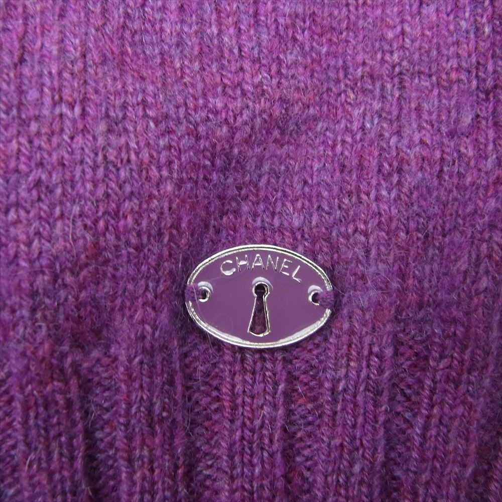 CHANEL シャネル 07A P31711K00661 イタリア製 カシミヤ カシミア 変形 タートルネック ニット パープル系 38【中古】