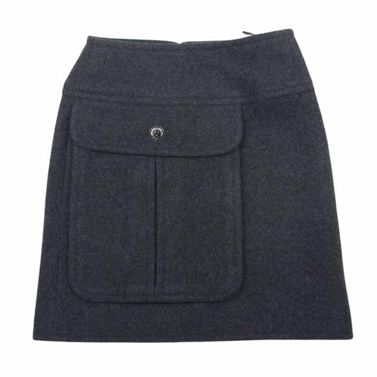 CHANEL シャネル P46632V32916 フランス製 カシミア カシミヤ ショート スカート グレー系 34【中古】