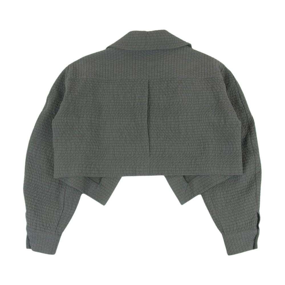 テーロプラン Shogo Puff Sleeve Jacket ショート クロップド パフスリーブ ジャケット グレー系 F【中古】