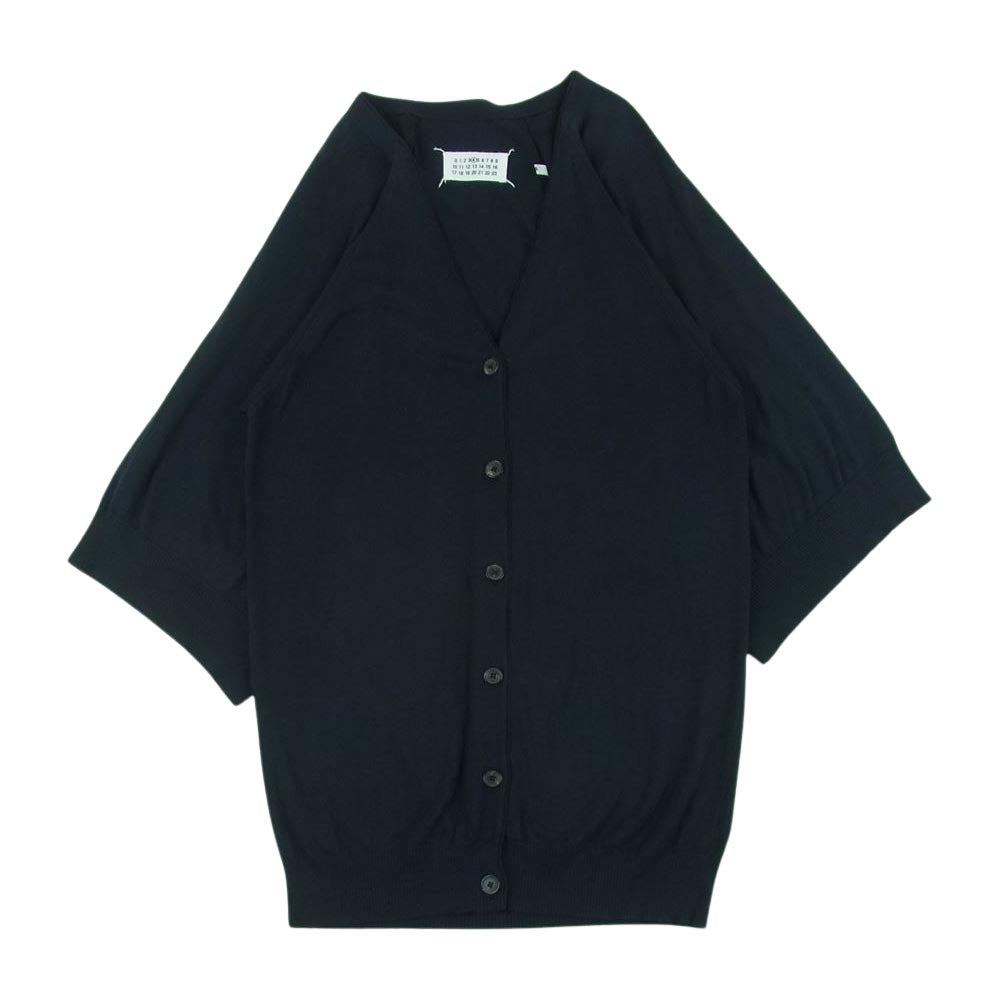 MAISON MARGIELA メゾンマルジェラ 00970/04/01/0101 ここのえタグ 4ライン 袖ワイド カーディガン イタリア製 ダークネイビー系 M【中古】