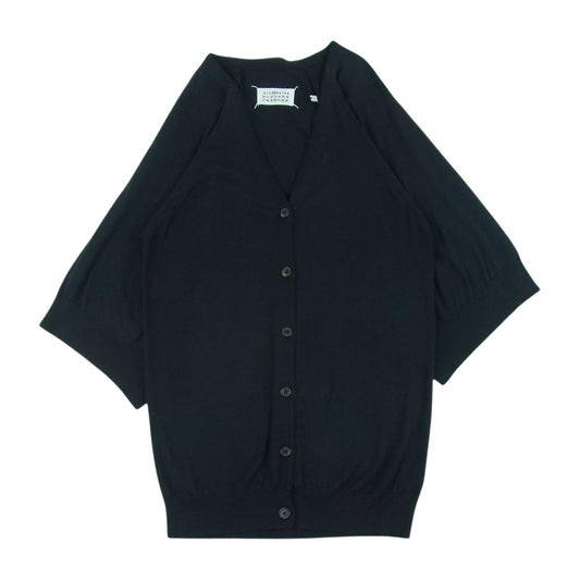 MAISON MARGIELA メゾンマルジェラ 00970/04/01/0101 ここのえタグ 4ライン 袖ワイド カーディガン イタリア製 ダークネイビー系 M【中古】