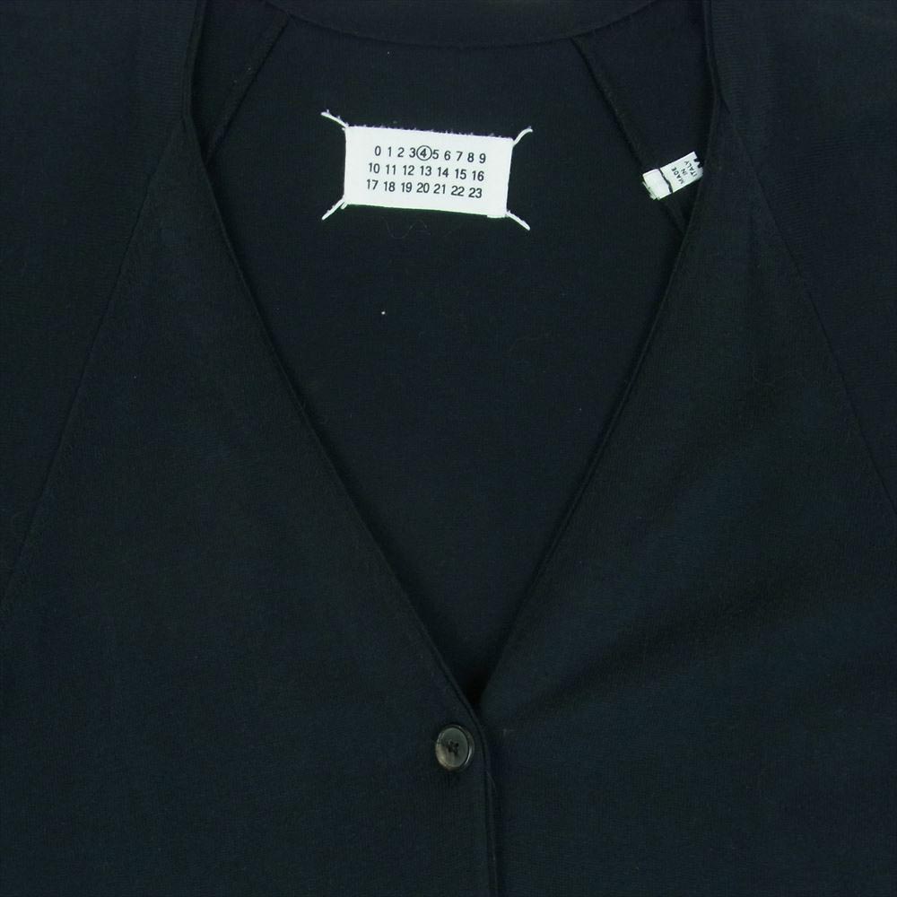 MAISON MARGIELA メゾンマルジェラ 00970/04/01/0101 ここのえタグ 4ライン 袖ワイド カーディガン イタリア製 ダークネイビー系 M【中古】