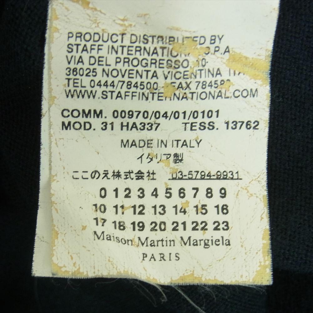 MAISON MARGIELA メゾンマルジェラ 00970/04/01/0101 ここのえタグ 4ライン 袖ワイド カーディガン イタリア製 ダークネイビー系 M【中古】