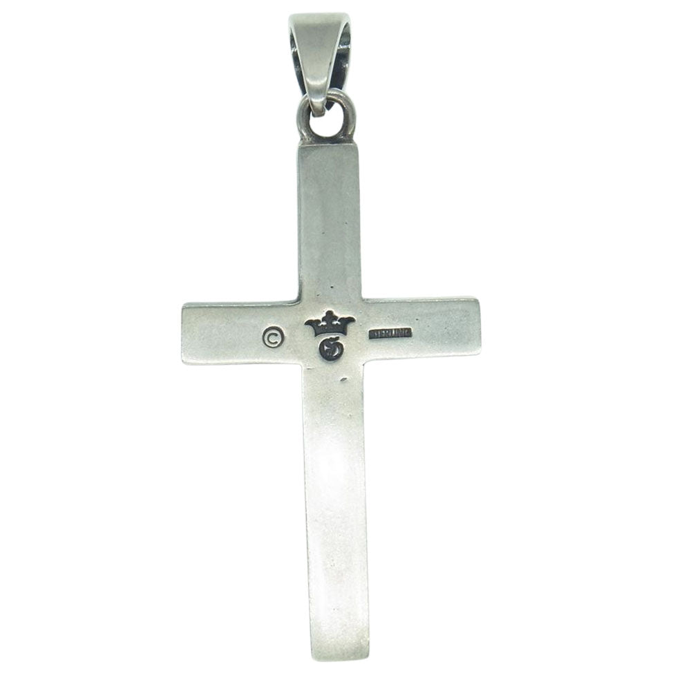 GABOR ガボール 1/8 Skull On Plain Cross Pendant スカル オン プレーン クロス ペンダント トップ シルバー系【中古】