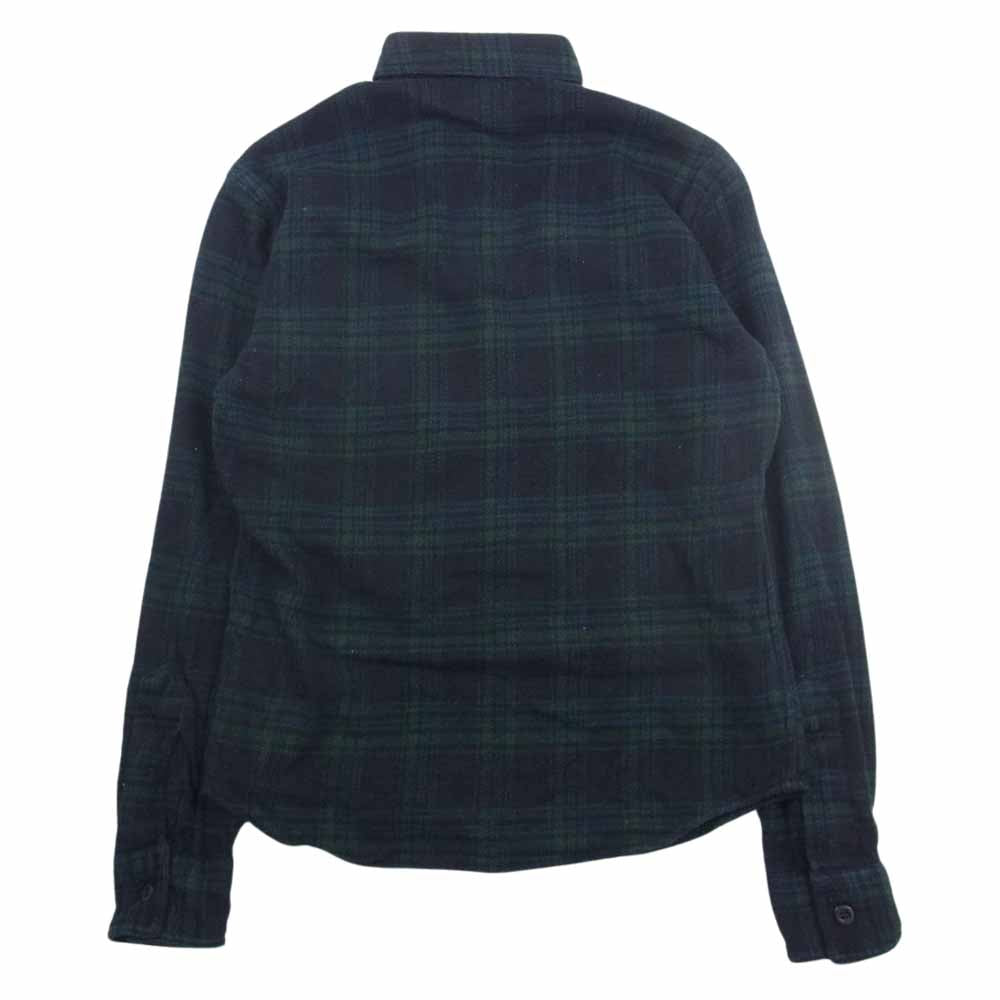 RRL ダブルアールエル ポケット付き フランネル チェック柄 長袖 シャツ グリーン系 グリーン系 XS【中古】