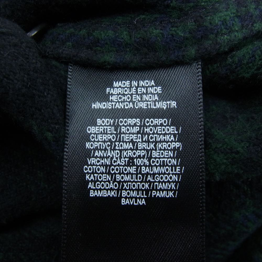 RRL ダブルアールエル ポケット付き フランネル チェック柄 長袖 シャツ グリーン系 グリーン系 XS【中古】