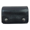 CHROME HEARTS クロムハーツ（原本無） 3FOLD 3フォールド クロスボタン レザー コンパクトウォレット 3つ折り財布 ブラック系【中古】
