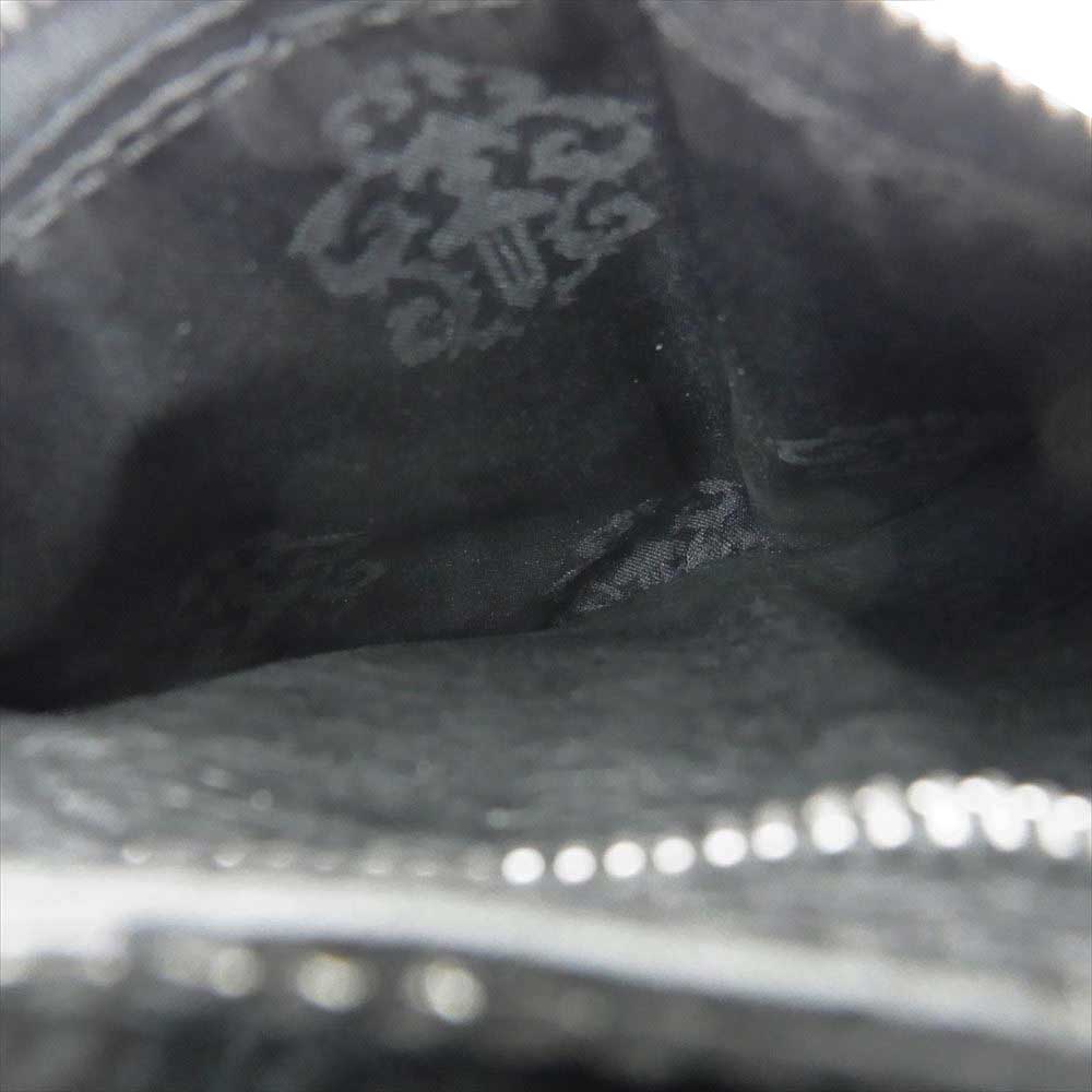 CHROME HEARTS クロムハーツ（原本無） 3FOLD 3フォールド クロスボタン レザー コンパクトウォレット 3つ折り財布 ブラック系【中古】