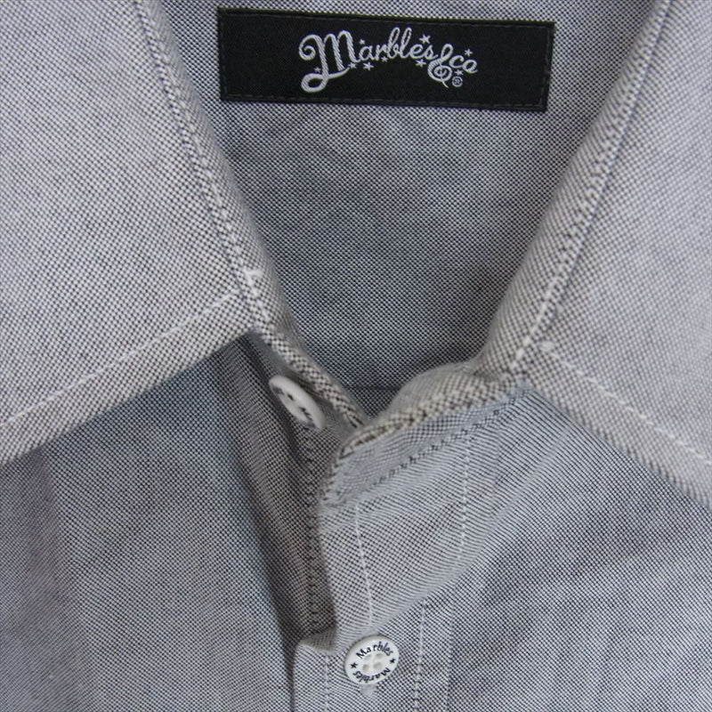 MARBLES マーブルズ MSH-S1609 スター刺繍 ステッチ ポケット 長袖 シャツ ブラック系 XL【中古】