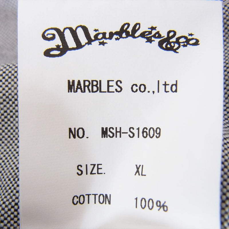 MARBLES マーブルズ MSH-S1609 スター刺繍 ステッチ ポケット 長袖 シャツ ブラック系 XL【中古】