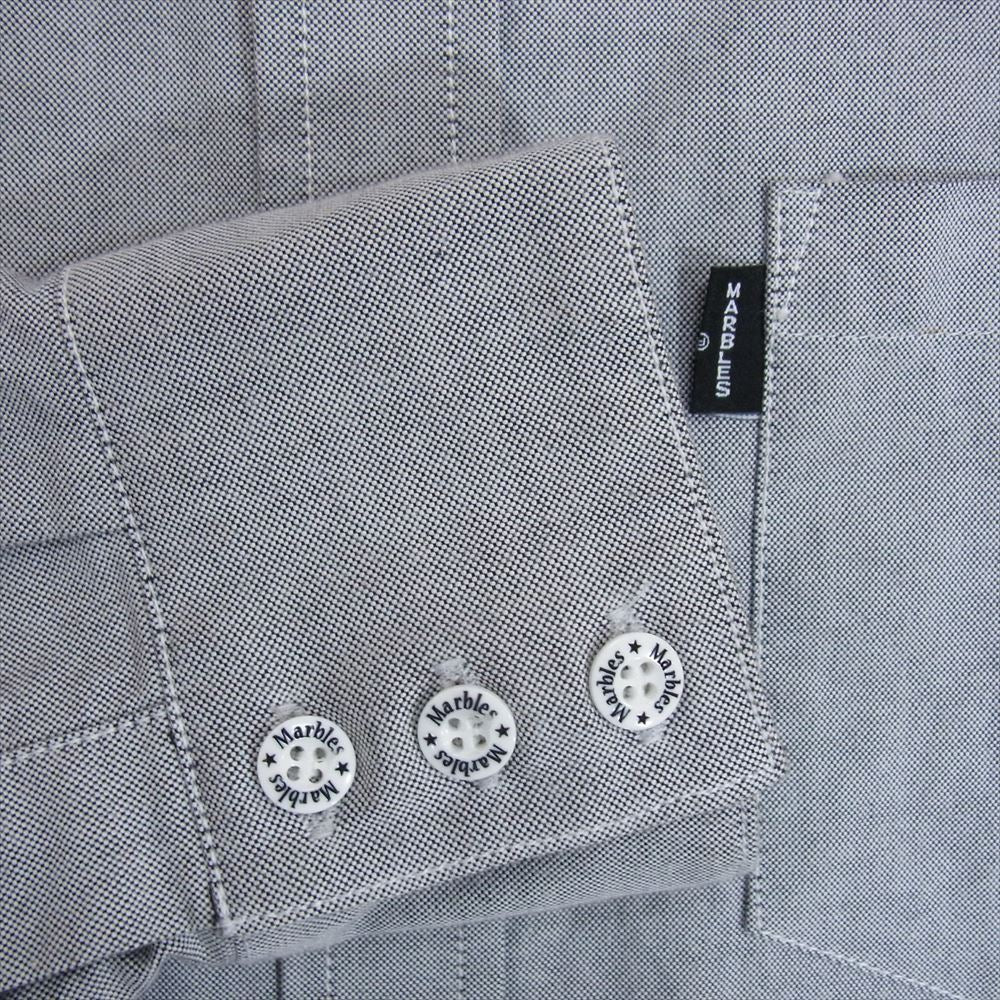 MARBLES マーブルズ MSH-S1609 スター刺繍 ステッチ ポケット 長袖 シャツ ブラック系 XL【中古】