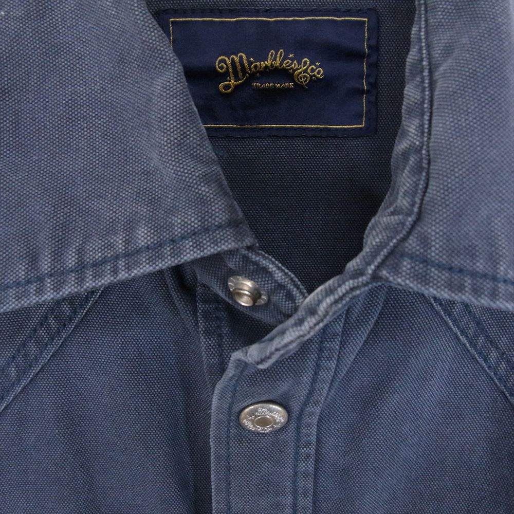 MARBLES マーブルズ MJK-S1505 WIDE STITCH VINTAGE DENIM SHIRT ワイドステッチ ヴィンテージ デニム シャツ ブルーグレー系 S【中古】