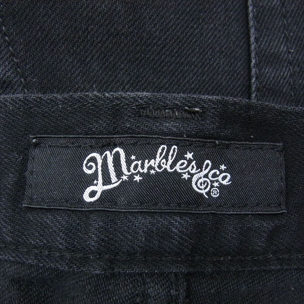 MARBLES マーブルズ 加工 スキニー ストレッチ デニム パンツ ブラック系 S【中古】