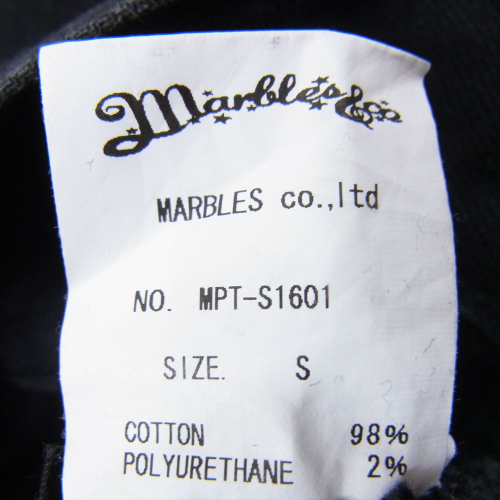 MARBLES マーブルズ 加工 スキニー ストレッチ デニム パンツ ブラック系 S【中古】