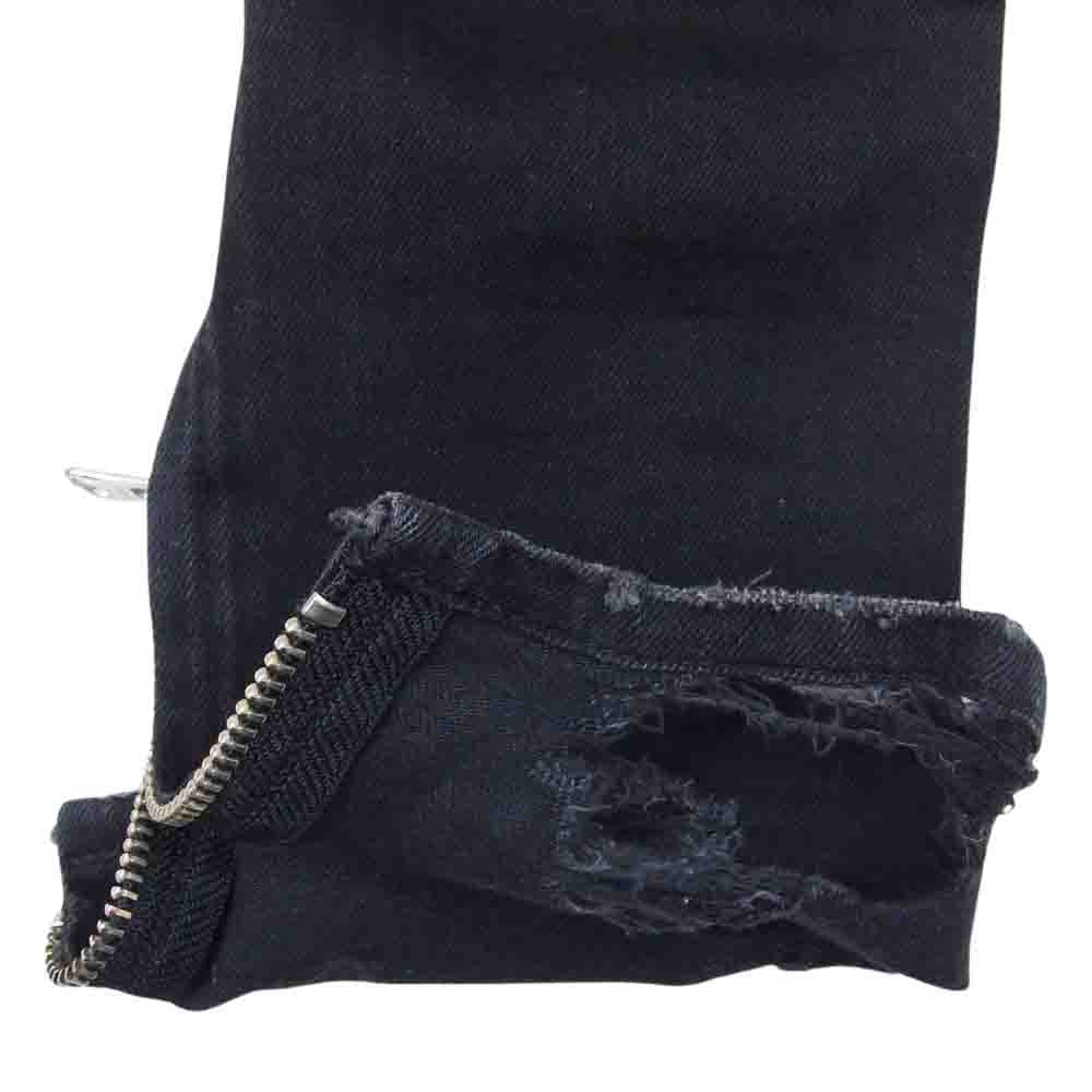 MARBLES マーブルズ 加工 スキニー ストレッチ デニム パンツ ブラック系 S【中古】