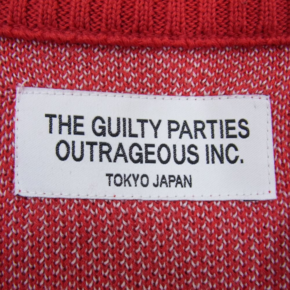 WACKO MARIA ワコマリア 13SS 13SS-KNT-02 GUILTY PARTIES シルク混 ロゴ ニット セーター レッド系 S【中古】