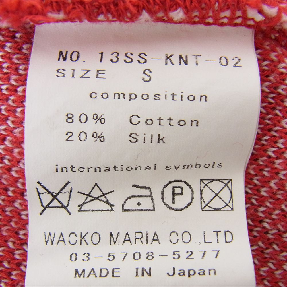 WACKO MARIA ワコマリア 13SS 13SS-KNT-02 GUILTY PARTIES シルク混 ロゴ ニット セーター レッド系 S【中古】