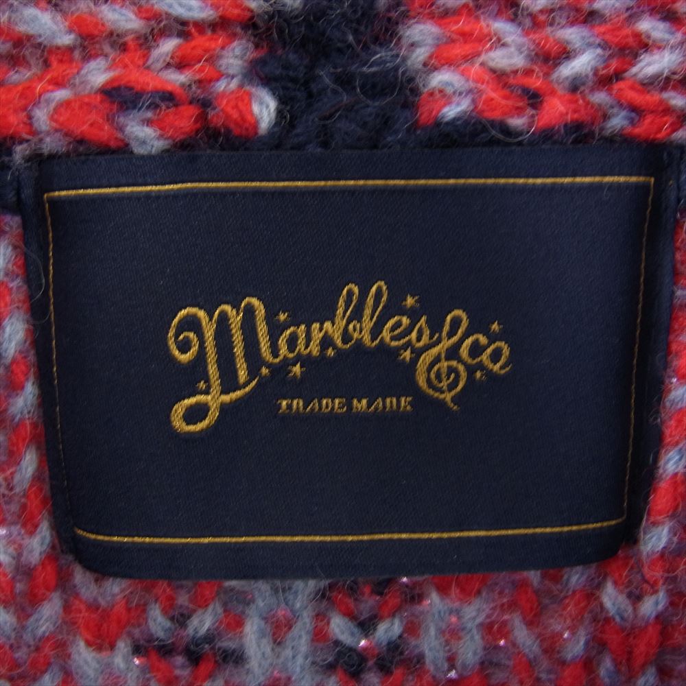 MARBLES マーブルズ MKN-A1701 Shawl Coller Native Pattern Knit ショールカラー ネイティブ パターン ニット コンチョボタン マルチカラー系 S【中古】