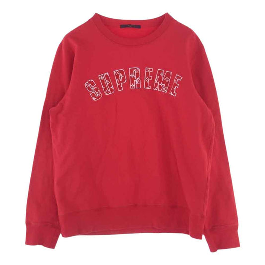 Supreme シュプリーム 17AW JIU HDY93W LOUIS VUITTON Arc Logo Crewneck  ルイヴィトン モノグラム アーチロゴ クルーネック スウェット レッド系 XXL【中古】