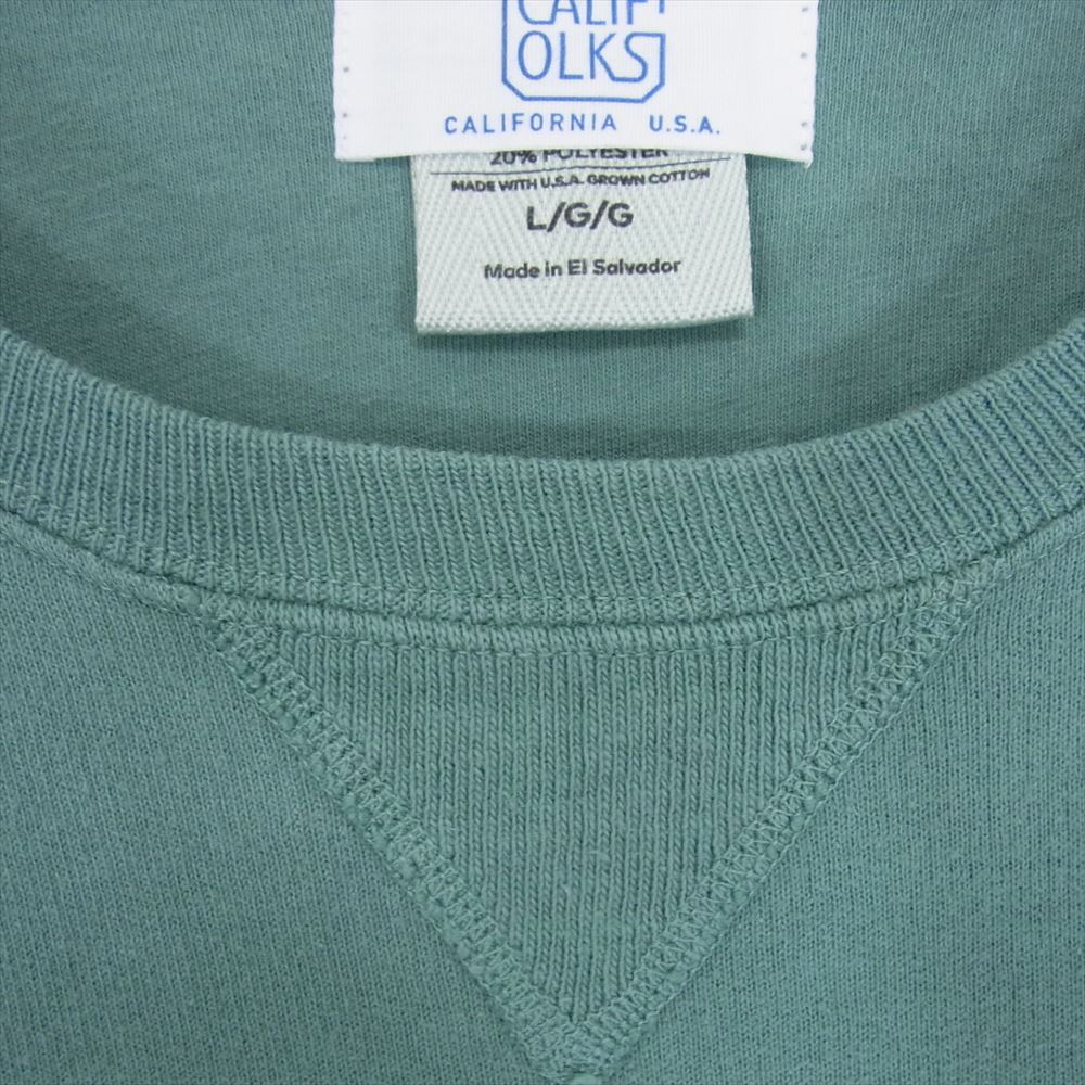 STANDARD CALIFORNIA スタンダードカリフォルニア CALIFOLKS Crew Sweat カリフォルクス クルーネック スウェット トレーナー グリーン系 L【中古】