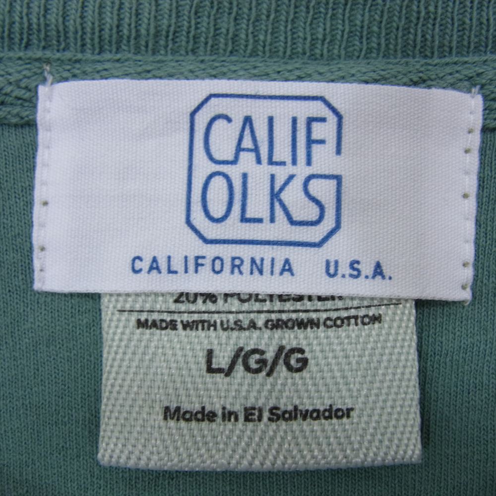 STANDARD CALIFORNIA スタンダードカリフォルニア CALIFOLKS Crew Sweat カリフォルクス クルーネック スウェット トレーナー グリーン系 L【中古】