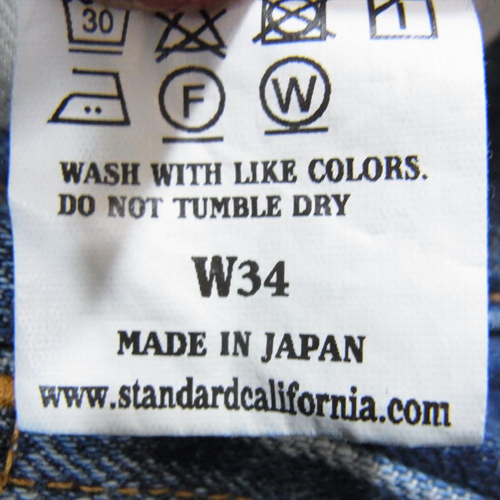 STANDARD CALIFORNIA スタンダードカリフォルニア SD 5P DENIM PANTS S906 VW ヴィンテージウォッシュ 14oz デニムパンツ ジーンズ インディゴブルー系 34【極上美品】【中古】