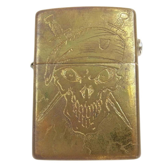 TRAVIS WALKER トラヴィスワーカー SKULL ZIPPO アートスカル ジッポ ゴールド系【中古】