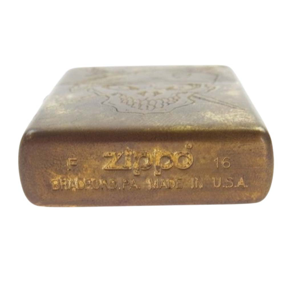 TRAVIS WALKER トラヴィスワーカー SKULL ZIPPO アートスカル ジッポ ゴールド系【中古】