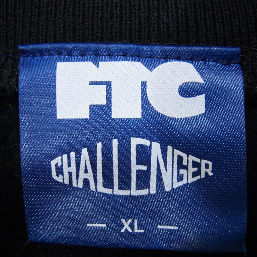 CHALLENGER チャレンジャー FTC エフティーシー バックロゴプリント プルオーバー パーカー フーディ ブラック系 XL【中古】