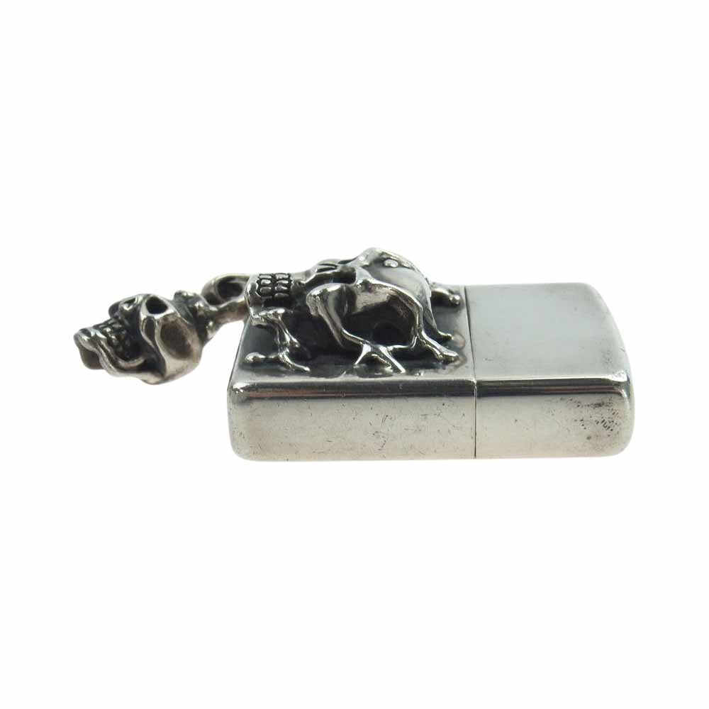 TRAVIS WALKER トラヴィスワーカー ZIPPO MELTING SKULL WITH SKULL  カスタム メルティングスカル ウィズ スカルチャーム ジッポ シルバー系【中古】