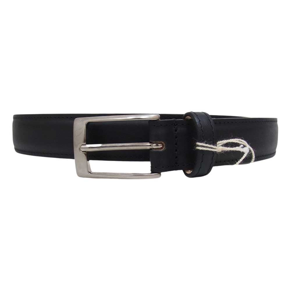 WHITE HOUSE COX ホワイトハウスコックス B1859 DRESS BELT ドレス ベルト カーフ レザー ブラック系【極上美品】【中古】