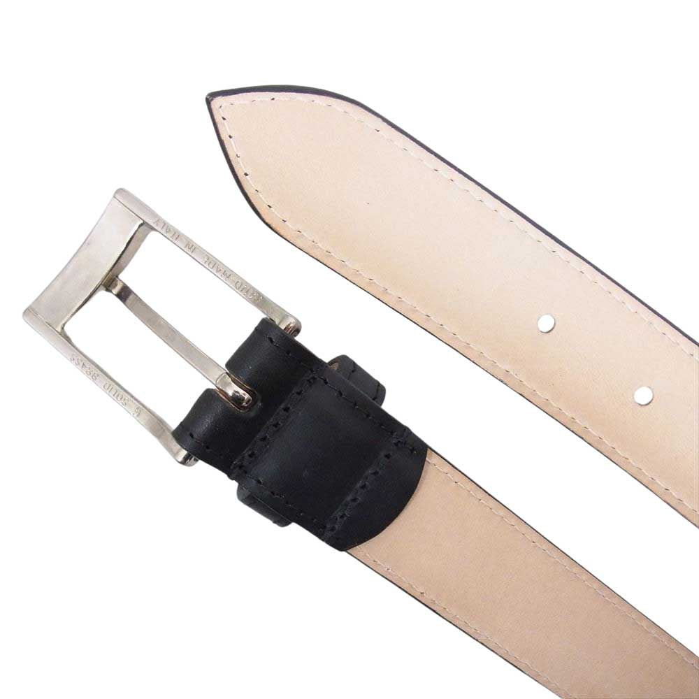 WHITE HOUSE COX ホワイトハウスコックス B1859 DRESS BELT ドレス ベルト カーフ レザー ブラック系【極上美品】【中古】