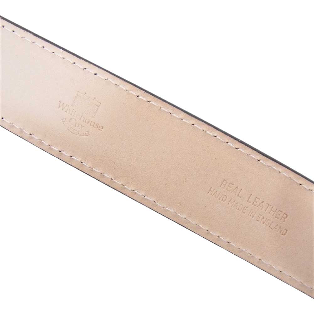 WHITE HOUSE COX ホワイトハウスコックス B1859 DRESS BELT ドレス ベルト カーフ レザー ブラック系【極上美品】【中古】