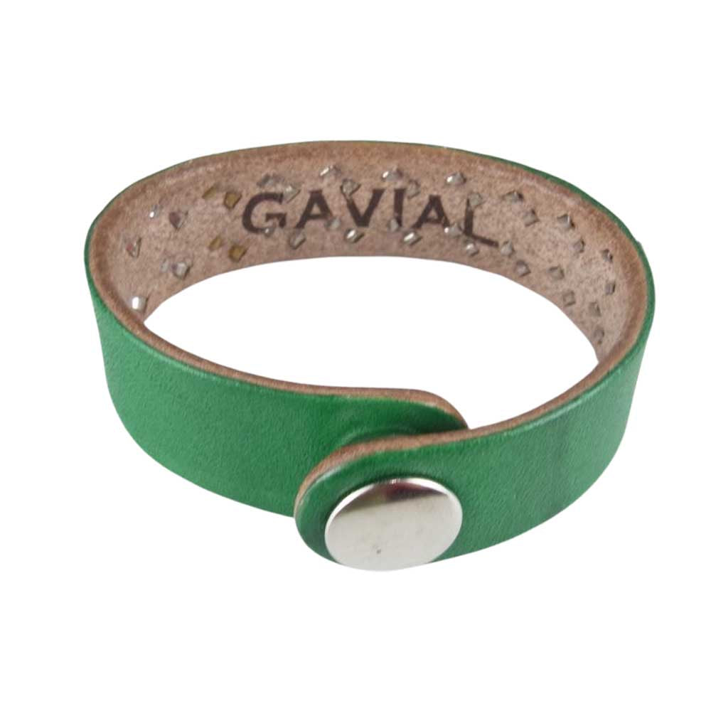 GAVIAL ガヴィル TWO LINE STUDS WRISTBAND ツーライン スタッズ リストバンド ブレスレット グリーン系【中古】
