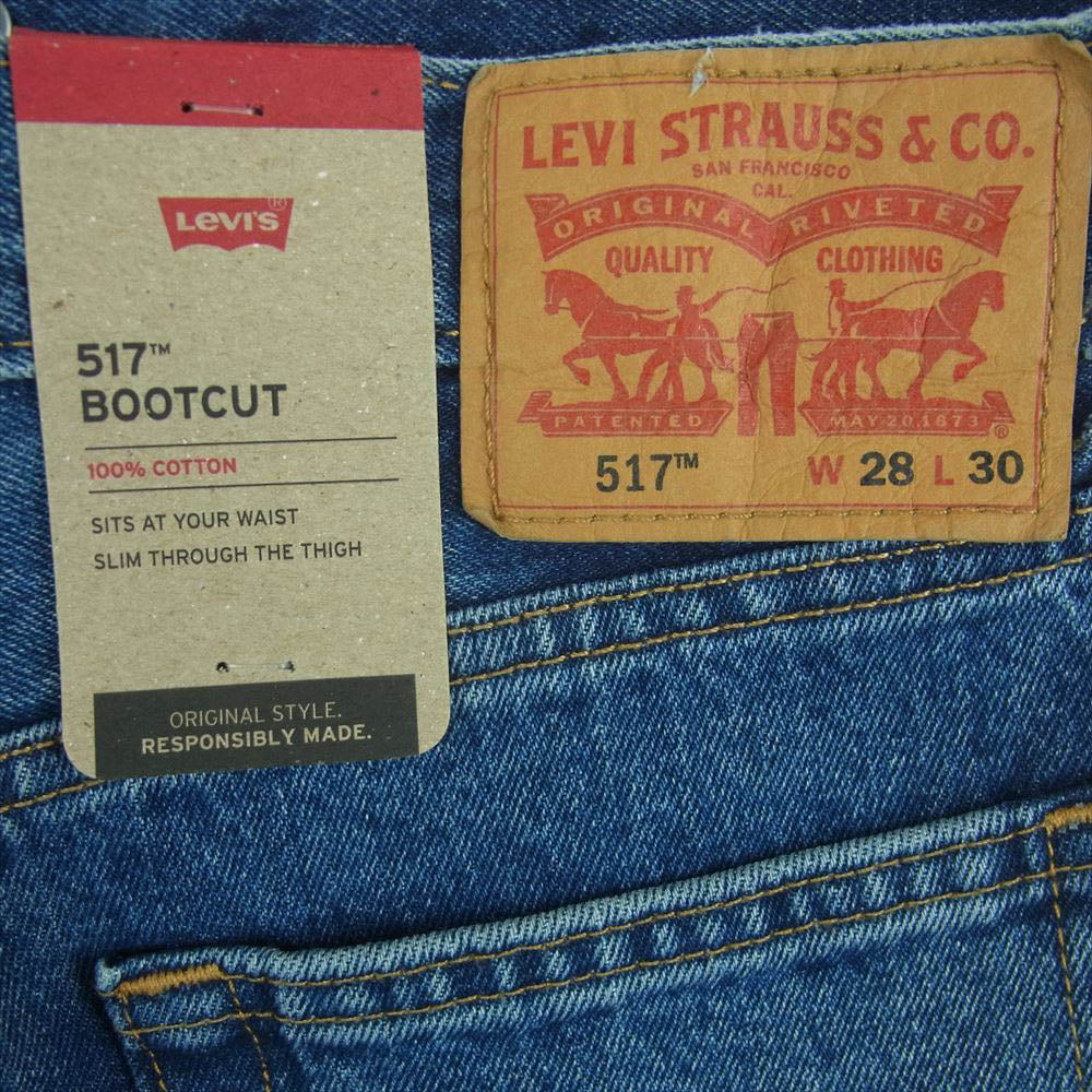 Levi's リーバイス 517 ブーツカット ミディアムインディゴ SW デニム パンツ インディゴブルー系 W28 L30【極上美品】【中古】