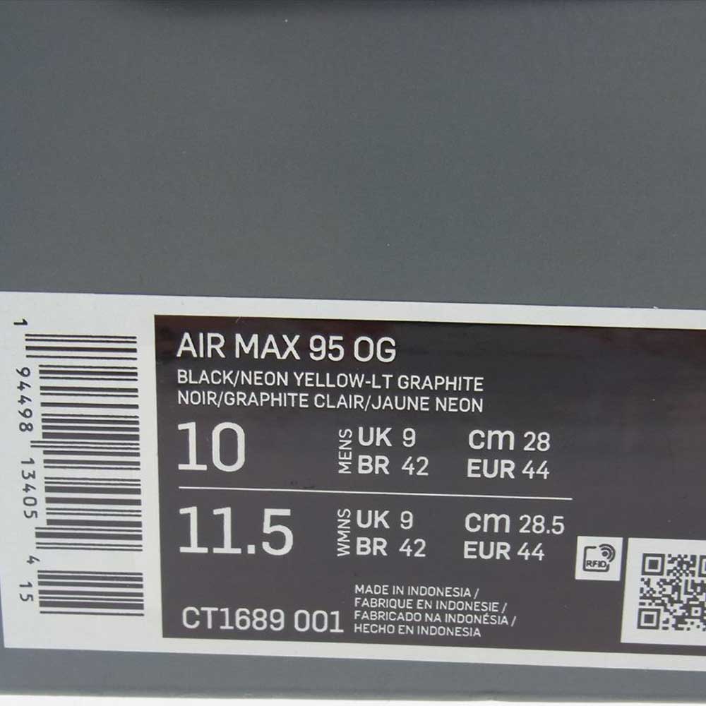 NIKE ナイキ CT1689-001 Air Max 95 OG Neon Yellow エアマックス ネオン イエロー イエローグラデ スニーカー イエロー系 グレー系 28cm【中古】
