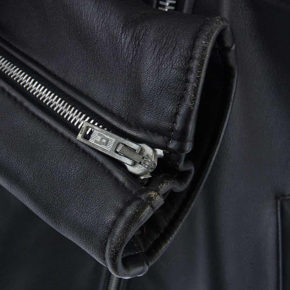 トリプルシックス my way man  マイウェイマン レザー シングル ライダース ジャケット ブラック系 36【中古】