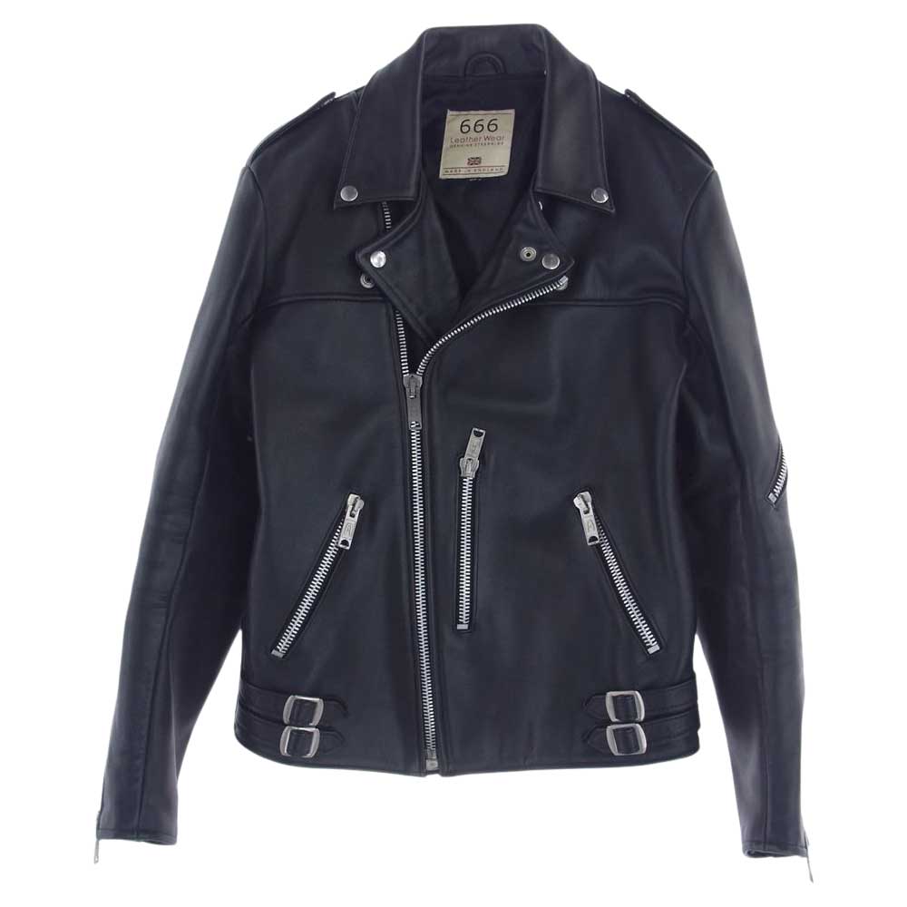 トリプルシックス LJM-12TF タイトフィット 70s パンクスタイル ライダース ジャケット ブラック系 36【中古】