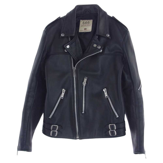 トリプルシックス LJM-12TF タイトフィット 70s パンクスタイル ライダース ジャケット ブラック系 36【中古】