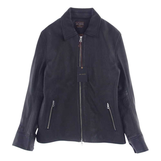 MR.OLIVE ミスターオリーブ M223141  HAIR SHEEP SOFT LEATHER SPORTS RIDERS シープレザー スポーツ シングルライダース ジャケット ブラック系 L【極上美品】【中古】