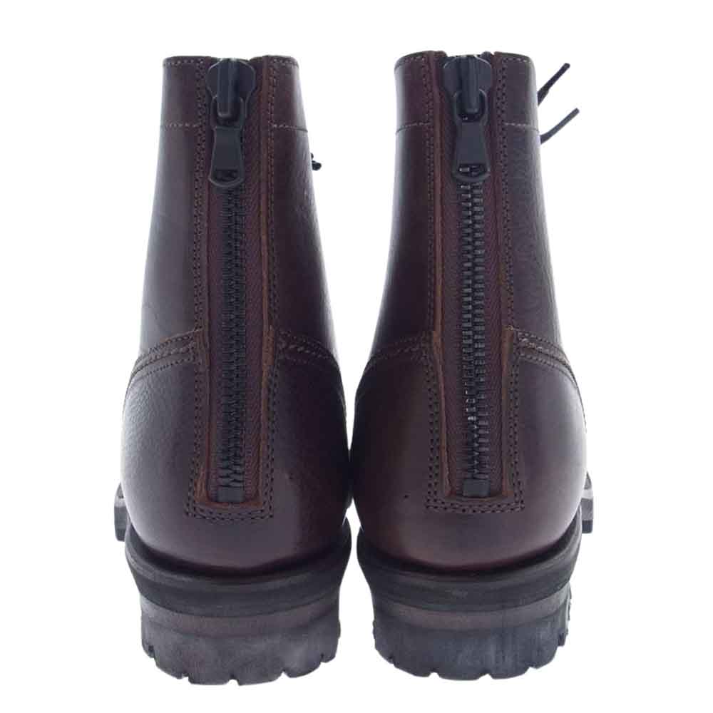 junhashimoto ジュンハシモト 16AW 1111620001 MILITARY BACK ZIP BOOTS ミリタリー バッグ ジップ ブーツ ブラウン系 43【極上美品】【中古】