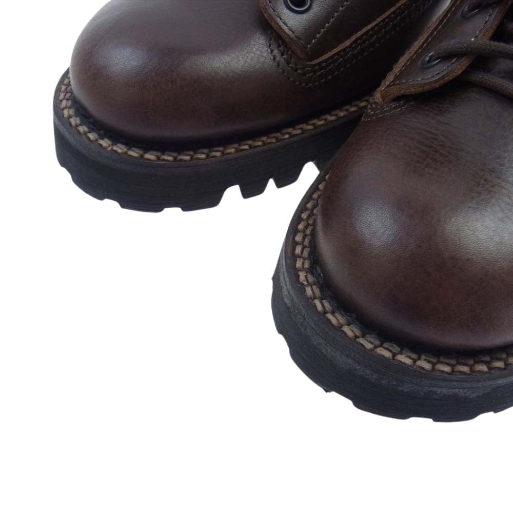 junhashimoto ジュンハシモト 16AW 1111620001 MILITARY BACK ZIP BOOTS ミリタリー バッグ ジップ ブーツ ブラウン系 43【極上美品】【中古】