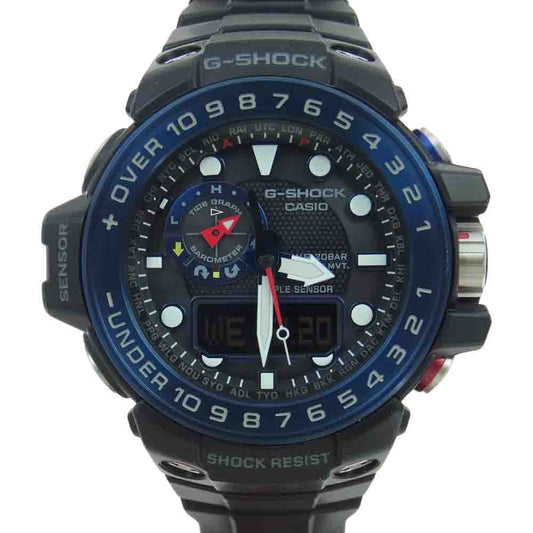 G-SHOCK ジーショック GWN-1000B CASIO カシオ Master of G GULF MASTER ガルフマスター タフソーラー 時計 ブラック系【極上美品】【中古】