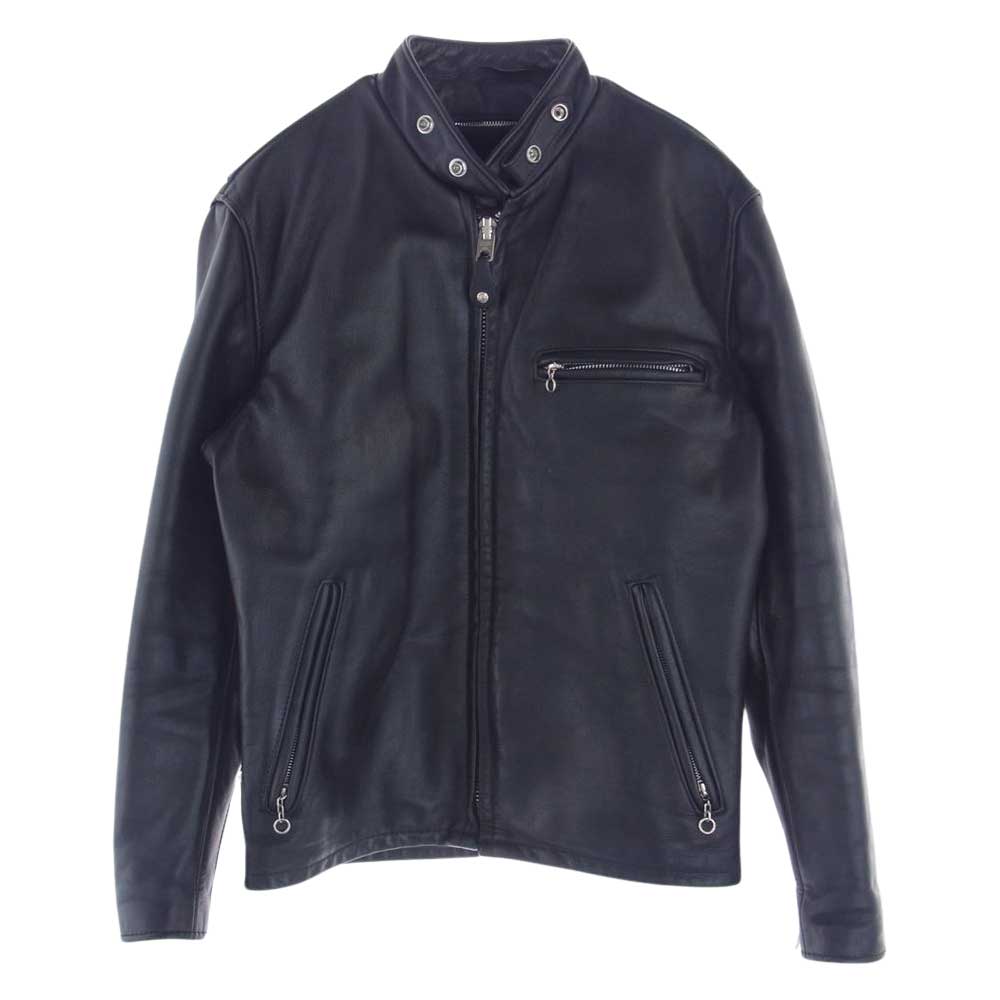 schott ショット 641HS 牛タグ 70s ライナー付き シングル ライダース レザー ジャケット ブラック系 38【中古】