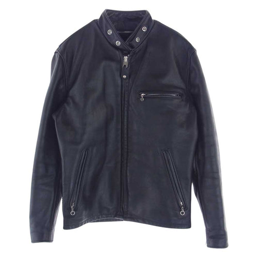 schott ショット 641HS 牛タグ 70s ライナー付き シングル ライダース レザー ジャケット ブラック系 38【中古】