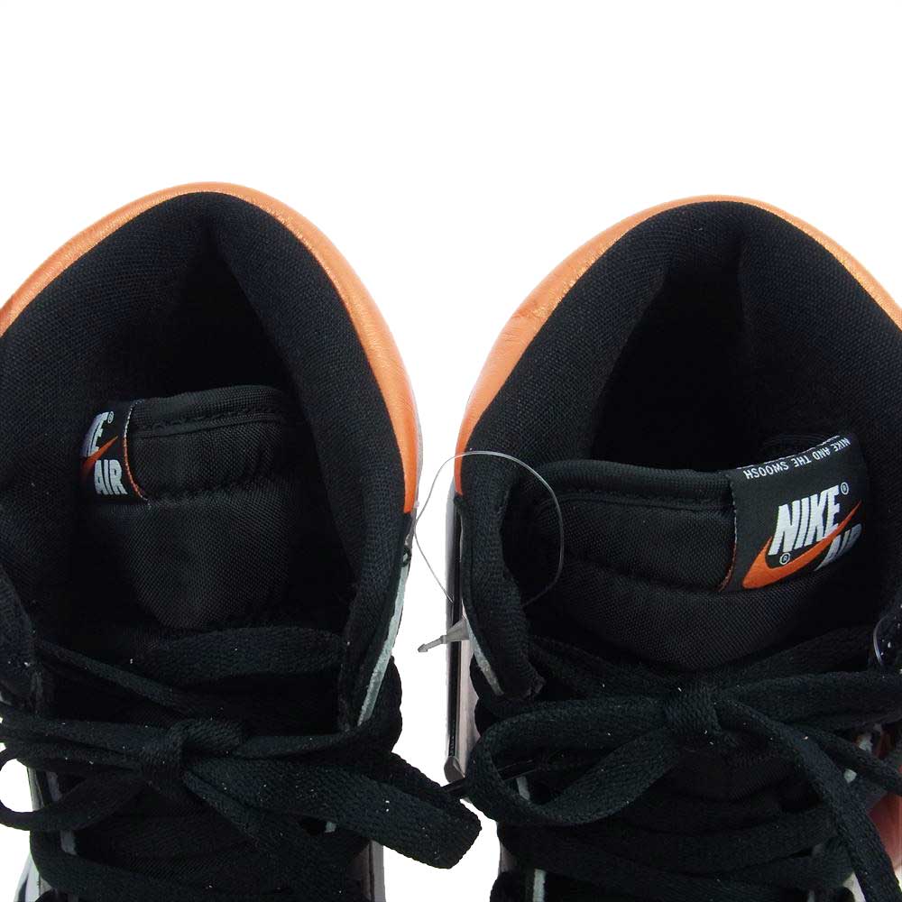 NIKE ナイキ 555088-180 AIR JORDAN 1 RETRO HIGH OG ELECTRO ORANGE エアジョーダン1 レトロ ハイ OG エレクトロオレンジ ハイカット スニーカー ホワイト系 ブラック系 オレンジ系 27cm【極上美品】【中古】