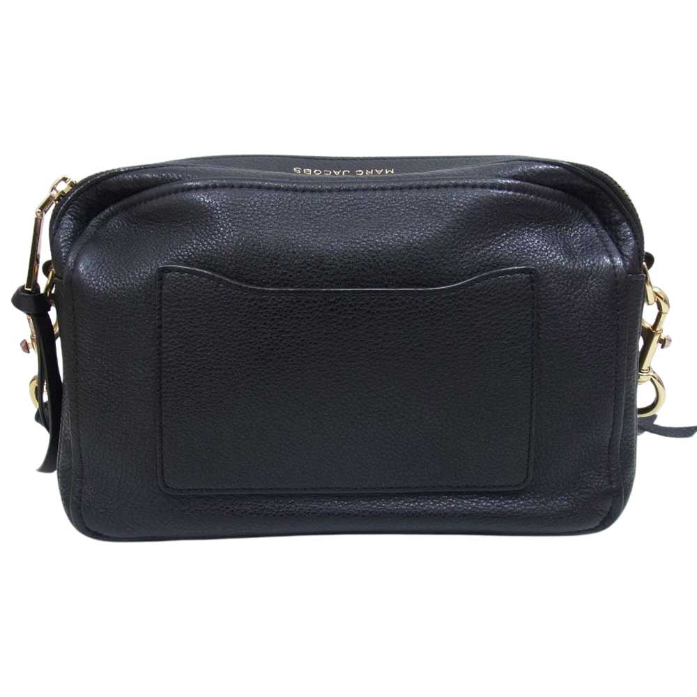 MARC JACOBS マークジェイコブス SNAPSHOT スナップショット ロゴ レザー ショルダーバッグ ブラック系【中古】