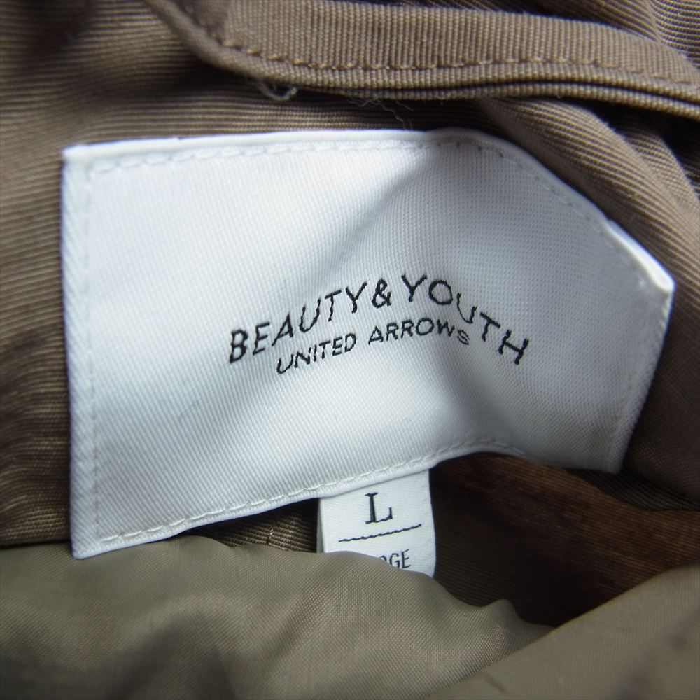 ビューティー&ユース 21AW 1625-112-4727 B&Y ユナイテッドアローズ グログランフードライナー マウンテン パーカー ジャケット ショート モッズコート カーキ系 L【中古】